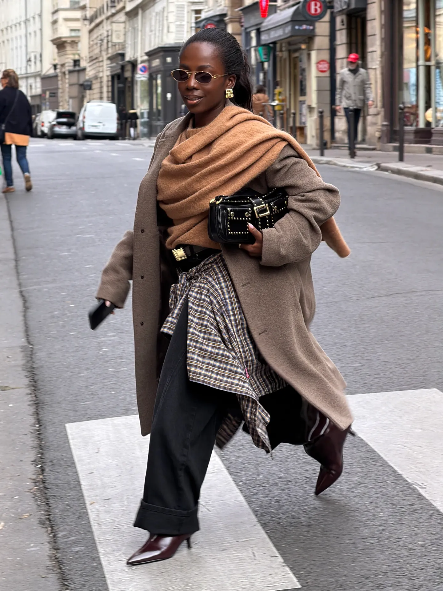 Parisian fashion, Paris fall outfit, sunglasses, wool coat