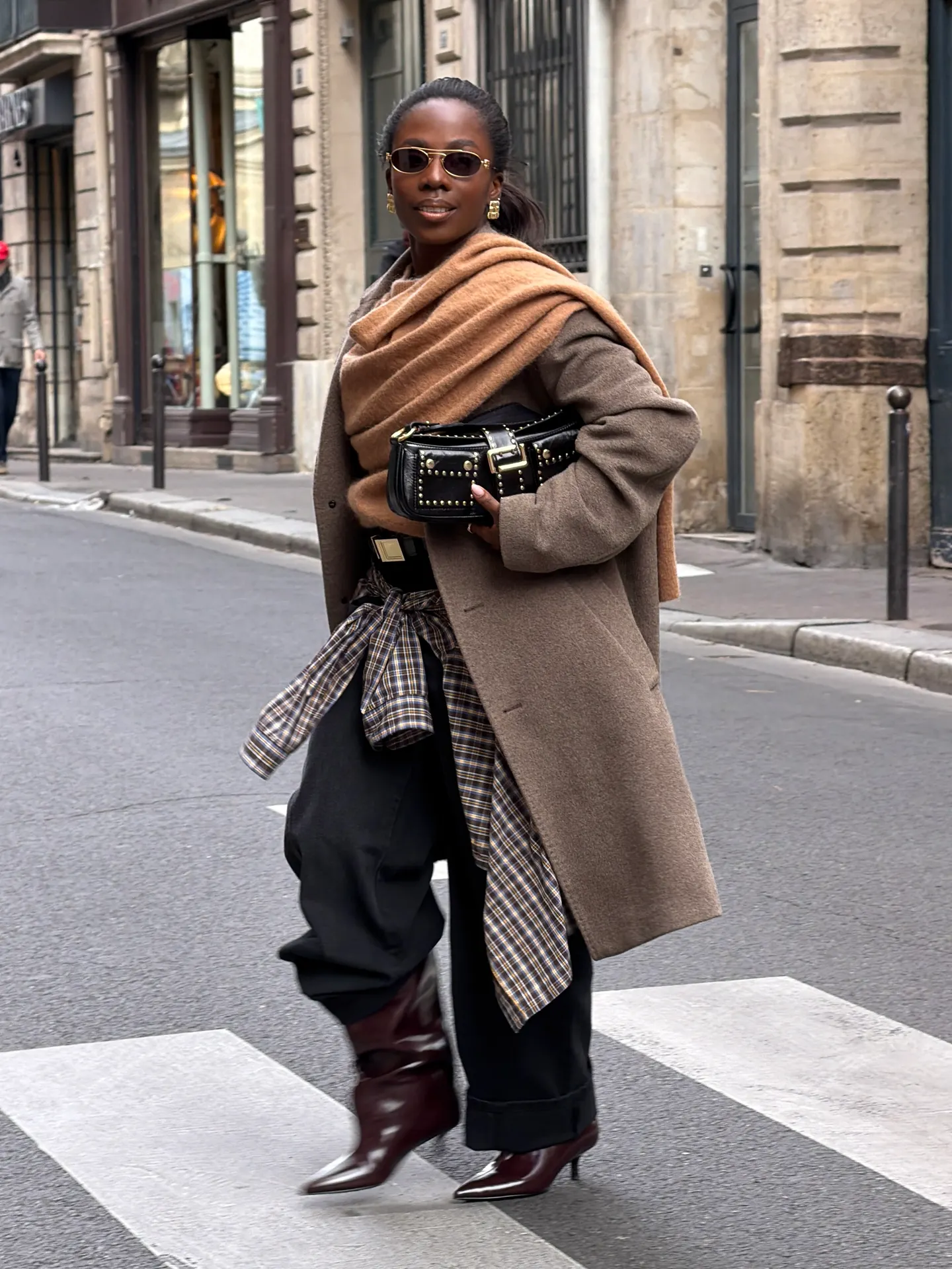 Parisian fashion, Paris fall outfit, sunglasses, wool coat